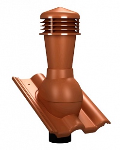 К-97 Вентиляционный выход Wirplast WiroVent Plus (неизолированный) D 125/110 мм Н 500 мм с проходным элементом для цементно-песчаной черепицы BRAAS профиль "Таунус"